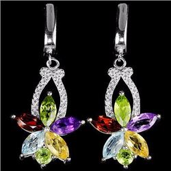 Natural Multi Gemstone Earrings