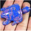 Image 1 : Hand Carved Natural Turquoise Gem Sea Turtle