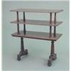 Image 1 : A Regency rosewood three tier buffet, with rectangular ovolo moulded shelves on fluted tapered co...
