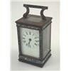 Image 1 : A late 19th century brass and cloisonné-enamelled carriage timepiece with white enamelled dial an...