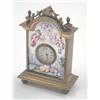 Image 1 : A miniature Venetian enamel timepiece, the arched dial painted with five cherubs, scroll crest an...