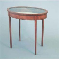 An Edwardian inlaid satinwood bijouterie cabinet on square tapered legs, 2ft.6ins....