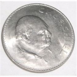 1965 *CROWN* WINSTON CHURCHILL COIN. THIS CROWN CELEBRATES WINSTON CHURCHILL: STATESMAN/ORATOR/PAINT