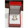 Image 1 : STERLING SILVER WHITE QUARTZ RING WITH COA