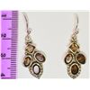 Image 3 : STERLING SILVER SMOKEY QUARTZ EARRINGS WITH COA