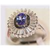 Image 3 : STERLING SILVER TANZANITE RING WITH COA