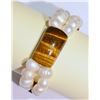 Image 3 : GENUINE QUARTZ AND PEARL BRACELET WITH COA