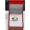 Image 1 : STERLING SILVER OPAL AND RUBY (0.60 CT) RING WITH COA