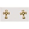 Image 2 : 14K YELLOW GOLD CROSS EARRINGS