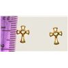 Image 3 : 14K YELLOW GOLD CROSS EARRINGS