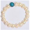 Image 2 : PEARL AND CUBIC ZIRCONIA BRACELET WITH COA