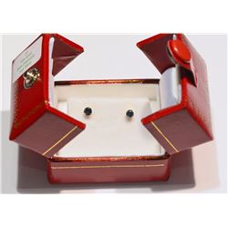 10K YELLOW GOLD BLUE DIAMOND (0.21 CT) EARRINGS WITH COA