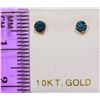 Image 3 : 10K YELLOW GOLD BLUE DIAMOND (0.21 CT) EARRINGS WITH COA
