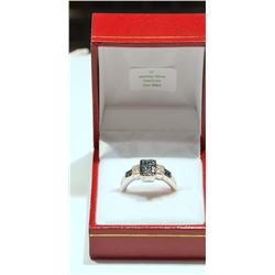 STERLING SILVER DIAMOND (0.44CT) RING WITH COA
