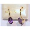Image 2 : 10K YELLOW GOLD AMETHYST EARRINGS WITH COA