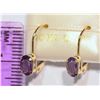 Image 3 : 10K YELLOW GOLD AMETHYST EARRINGS WITH COA