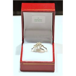 2 PAIRS OF STERLING SILVER CUBIC ZIRCONIA RINGS