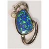 Image 2 : STERLING SILVER OPALITE AND CUBIC ZIRCONIA PENDANT