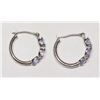 Image 2 : 10K WHITE GOLD TANZANITE EARRINGS