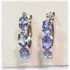 Image 4 : 10K WHITE GOLD TANZANITE EARRINGS