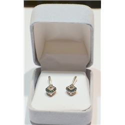 STERLING SILVER BLUE-GREEN DIAMOND (0.40 CT) WITH COA