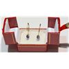 Image 1 : 14K YELLOW GOLD SAPPHIRE (1.60 CT) EARRINGS WITH COA