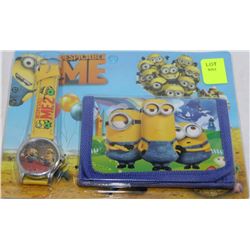 NEW DESPICABLE ME WALLET & WATCH SET