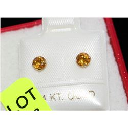 14K GOLD CITRINE EARRINGS