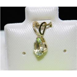 14K GOLD AQUAMARINE PENDANT