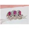 Image 1 : .925 SILVER NATURAL RUBY & CZ RING - SIZE 9