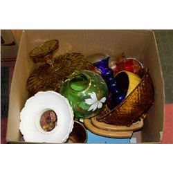 BOX OF MISC. GLASSWARE