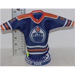 AUTOGRAPHED OILERS GRANT FUHR MINI JERSEY