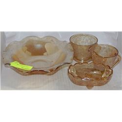 4PC. 1930'S DEPRESSION GLASS