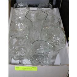 BOX OF 8 GOBLETS & 1 DECANTER