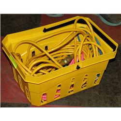 BOX OF EXTENSION CORDS