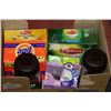 Image 1 : BOX W/NEW PRODUCTS - TIDE, COFFEE, TEA &