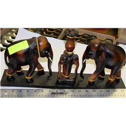 ELEPHANT CARVED CANDLE HOLDER