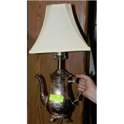 STAMPED SILVER TEAPOT LAMP
