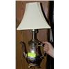 Image 1 : STAMPED SILVER TEAPOT LAMP