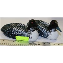 PAIR OF WOODEN LOONS
