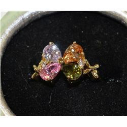 24K YELLOW GOLD FILLED CRYSTAL RING