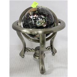 ORNAMENTAL GLOBE WITH METAL,MINERALS AND GEMSTONES