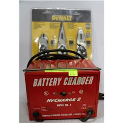DEWALT 3PCE PLIER SET WITH VINTAGE BATTERY CHARGER