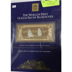 GENUINE 23K GOLD&SILVER ANTIGUA & BARBUDA ,THE