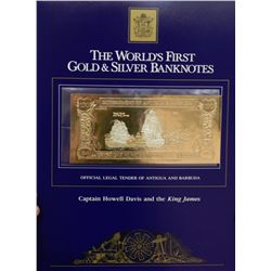 GENUINE 23K GOLD&SILVER ANTIGUA & BARBUDA ,THE