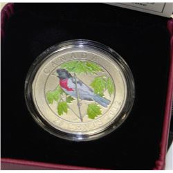 2012 COLOURED RCM ISSUED ROSE BREASTED GROSBEAK