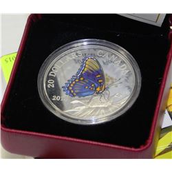 2014 FINE SILVER RCM ISSUED $20 RED SPOTTED PURPLE