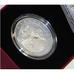 2014 FINE SILVER RCM ISSUED $10 RED GRIZZLY BEAR