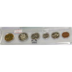KEY DATE 1991 CANADA SET OF 6 COINS WITH SCARCE 25