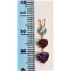 Image 2 : #3-10K GOLD AMETHYST,GARNET&BLUE TOPAZ HEART-